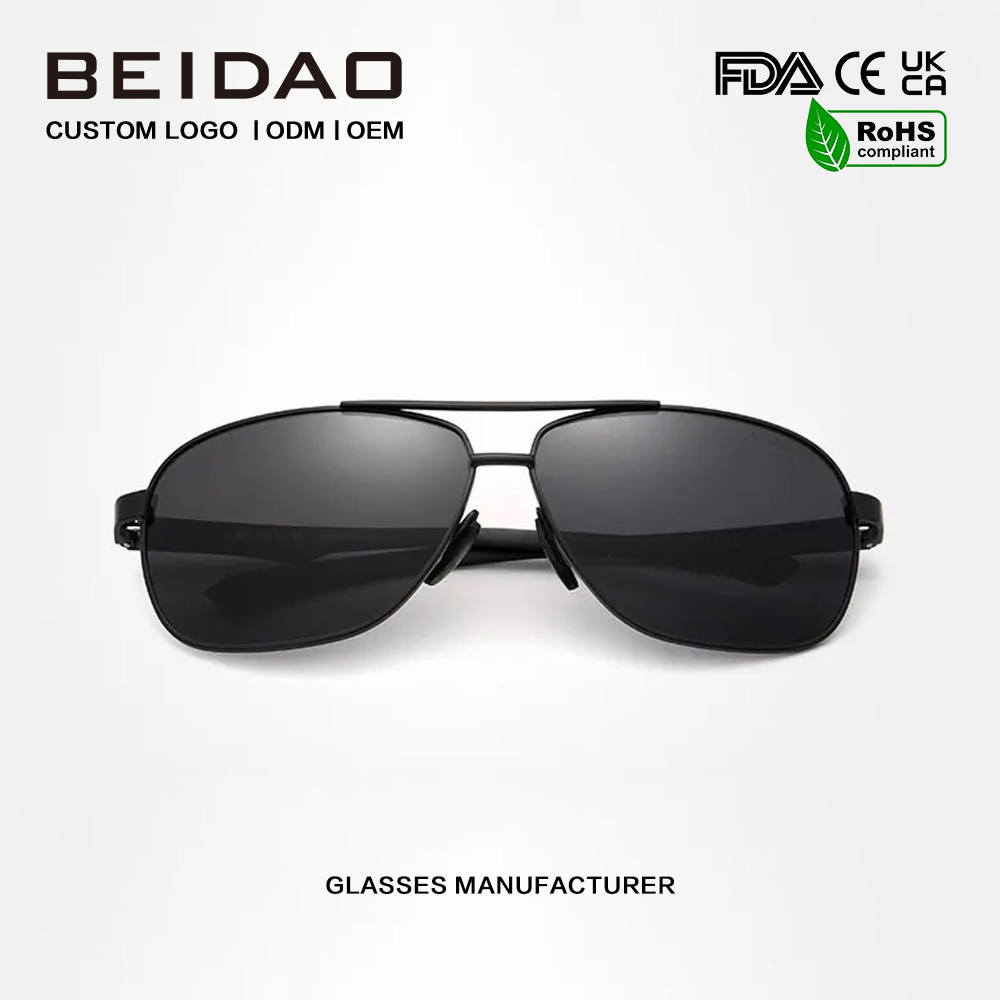 Kacamata Aviator Aluminium Hitam Untuk Pria Mengemudi