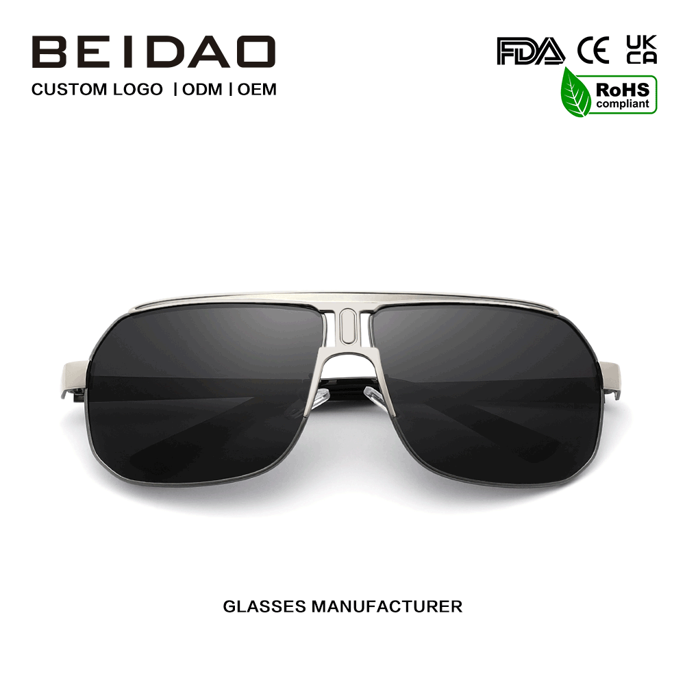 Kacamata Hitam Perlindungan UV400 Bingkai Paduan Besar Fashion