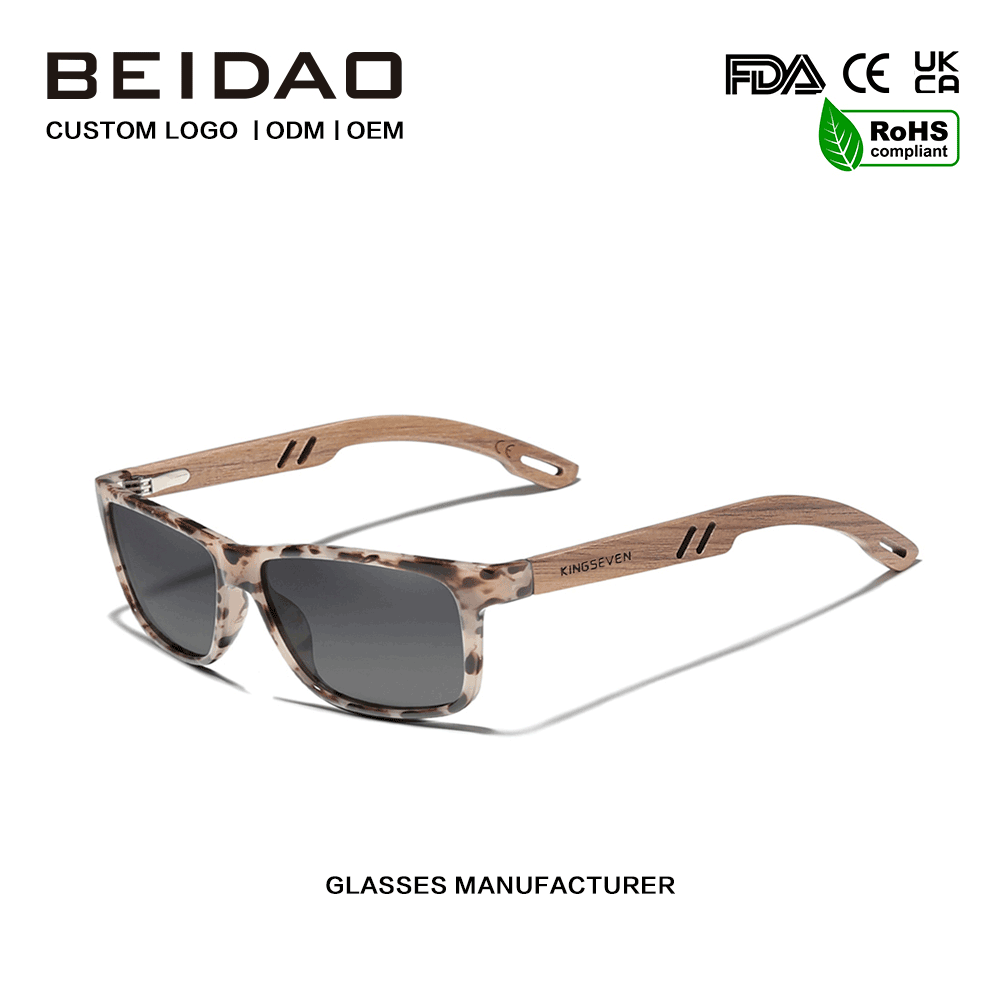 Kacamata Gradien Anti Radiasi Bingkai Walnut Buatan Tangan