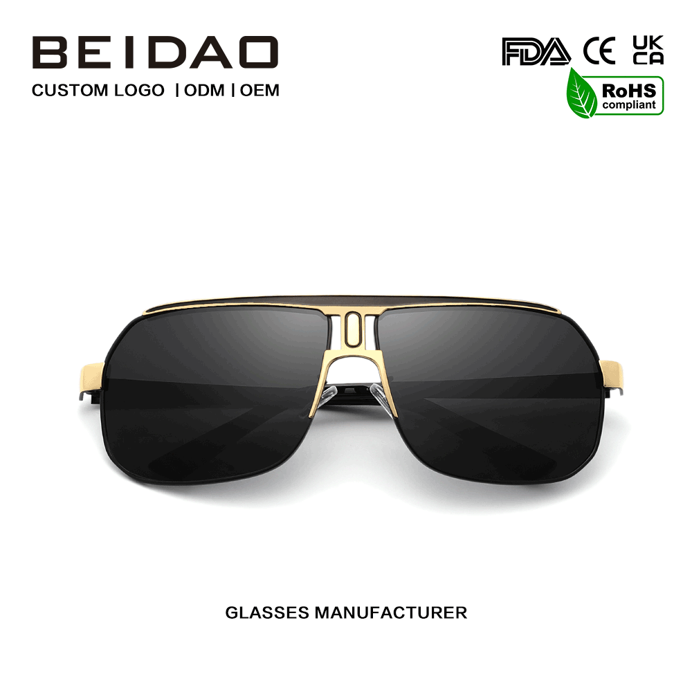 Kacamata Hitam Perlindungan UV400 Bingkai Paduan Besar Modern