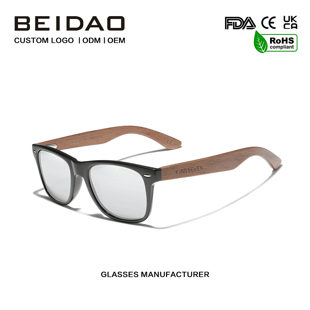 Kacamata Hitam Perlindungan UV400 Terpolarisasi Walnut Modern