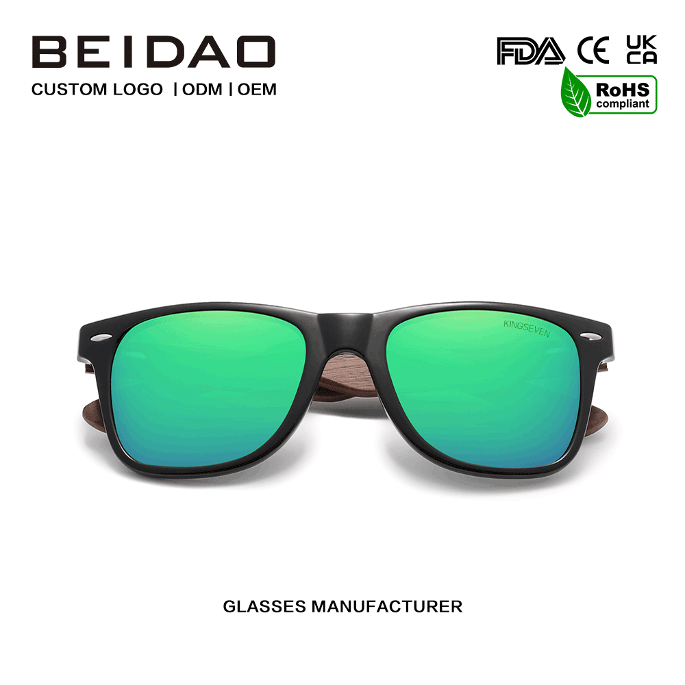 Kacamata Hitam Perlindungan UV400 Terpolarisasi Walnut Modern untuk Pria